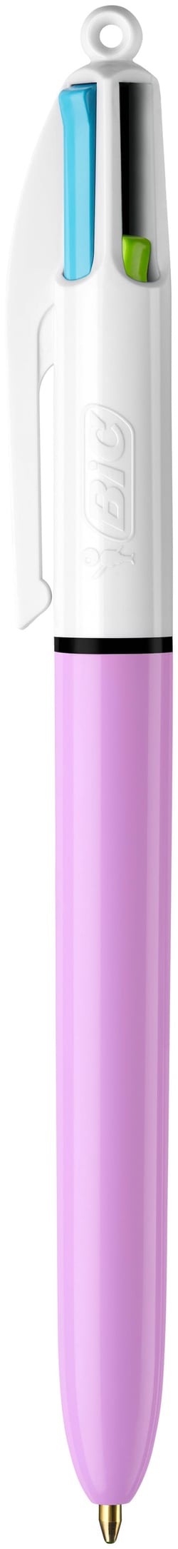 Stylo bille 4 couleurs BIC - Fun - Bleu, rouge, vert, noir - Pointe moyenne 