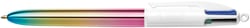 Stylo bille 4 couleurs BIC - Gradient - Bleu, rouge, vert, noir - Pointe moyenne - Modèles aléatoires - Vendu à l'unité