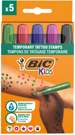 Lot de 5 tampons pour tatouages temporaires BIC Kids Tattoo