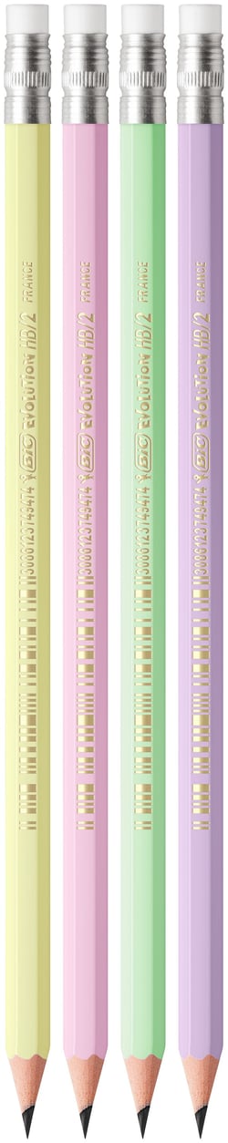 Lot de 5 Crayons graphite Pastel BIC Evolution - HB  