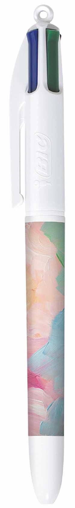 Stylo bille 4 couleurs BIC exclusivité Cultura - Inspiration artiste - Bleu, noir, rouge, vert - Paint Brush - Pointe moyenne