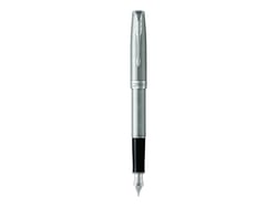 Stylo plume - Noir - Sonnet Acier inoxydable, finitions palladium - Plume fine - Parker
