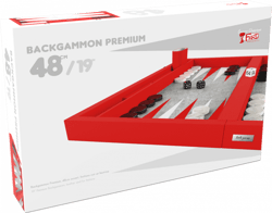 Backgammon luxe rouge - 48cm - Jeu de société à deux -  Jeu de pion - Ferti Games