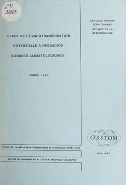 Étude de l'évapotranspiration potentielle à Nessadiou - Données climatologiques, année 1982