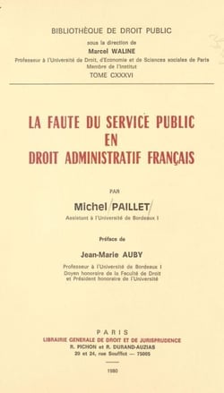 La faute du service public en droit administratif français