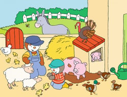 Puzzle 30 pièces - T'choupi à la ferme