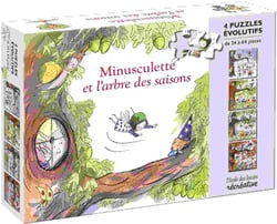 4 puzzles évolutifs de 24 à 64 pièces - Minusculette et l'arbre des saisons