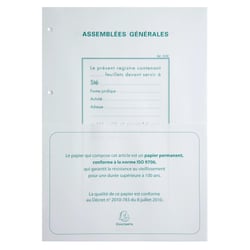 Recharge A4 pour reliures registres - 100 feuillets - perforation 4 trous