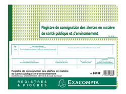 Registre de consignation des alertes en matière de santé publique et d'environnement 24x32cm