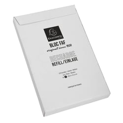 Recharge - Bloc-notes FAF n°3 - 185 x 115 mm - Exacompta - blanc uni