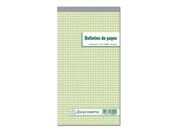 Manifold Exacompta - Carnet de bulletins de paie - 50 dupli - 24 x 13,5 cm