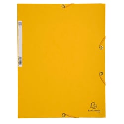 Chemise à élastique 3 rabats A4 carton Exacompta - Jaune - Nature Future