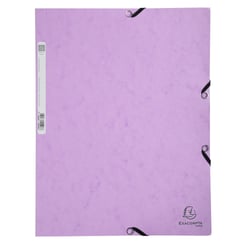 Chemise à élastique 3 rabats - Exacompta - A4 - Aquarel - Carton - Mauve