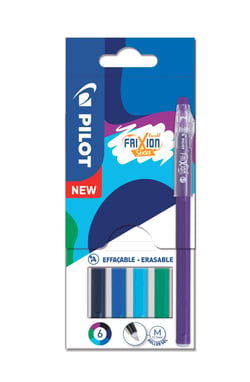 Pochette de 6 stylos effaçables - FriXion Ball Sticks - Tons froids - Pilot