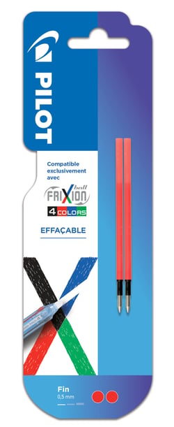 Lot de 2 recharges Pilot - Frixion Ball 4 colors - Rouge