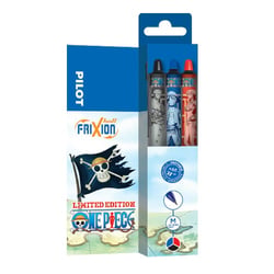 Lot de 3 stylos Pilot - FriXion Ball Plus One Piece - Noir, bleu et rouge - Pointe moyenne