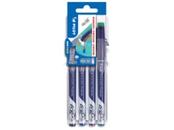 Lot de 4 stylos feutres effaçables Pilot - FriXion Fineliner - Noir, bleu, rouge, vert - Pointe fine 