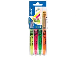 Lot de 4 Frixion Light Jaune - Rose - Vert - Orange