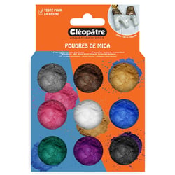 Boîte de 9 pots d'accessoires - Poudres de mica nacrées 1g - Résine UV