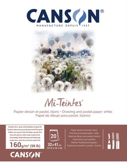 Bloc papier dessin BL 20FL MI-TEINTES® 32 x 41 160 g - Blanc