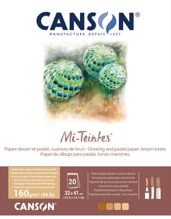Bloc papier dessin BL 20FL MI-TEINTES® 32 x 41 160 g - Nuances de marron
