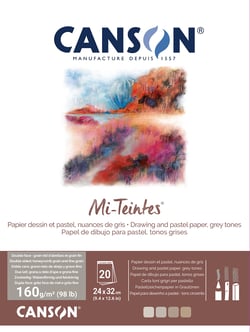 Bloc papier dessin BL 20FL MI-TEINTES® 24 x 32 160 g - Nuances de gris
