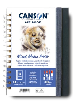 CANSON - Carnet Art Book Mix Media Artist - A5 - 56 feuilles