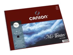 CANSON Mi-Teintes 425 - Album de dessin - reliure à spirale - 320 x 240 mm - 16 feuilles - noir