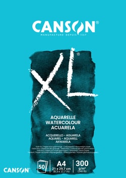 Bloc aquarelle Canson XL - 50 feuilles - A4 21x29,7cm - 300 g/m²