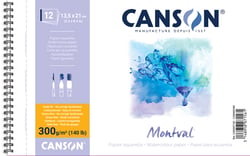 CANSON Montval - Album à spirale avec côté court - reliure à anneaux métalliques - 210 x 135 mm - 12 feuilles