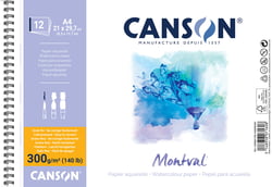 CANSON Montval - Bloc-notes à spirale - reliure à spirale - A4 - 12 feuilles