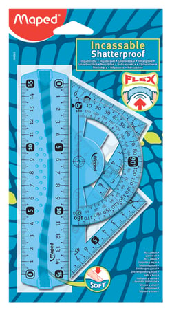 Mini-set de traçage en plastique incassable - 4 pièces - Flex - Maped