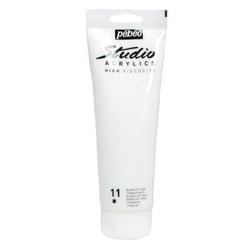 Tube 250 ml  de peinture acrylique Pébéo - Studio Acrylics High Viscosity - Blanc de titane