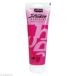 Tube 250 ml  de peinture acrylique Pébéo - Studio Acrylics High Viscosity - rose vif