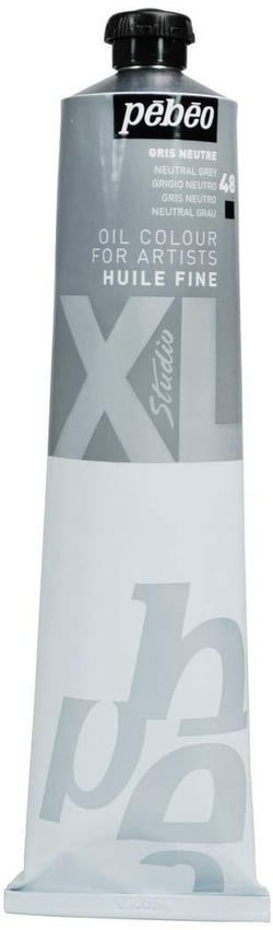 Tube 200 ml de peinture à l'huile Pébéo Studio - XL - gris neutre - Fine