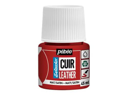 Pot 45 ml peinture acrylique pour cuir Pébéo Setacolor Cuir - Rouge intense