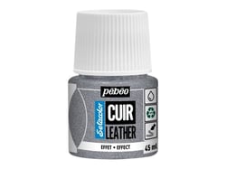 Pot 45 ml peinture acrylique pour cuir Pébéo Setacolor Cuir - Paillette argent