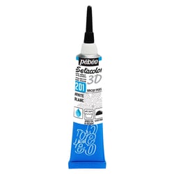Peinture 3D pour tissus Pébéo - Setacolor - Brod'Perle Blanc