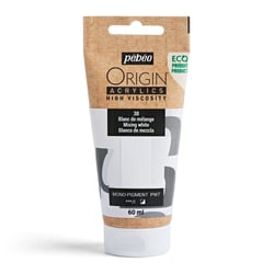 Tube 60 ml de peinture acrylique Pébéo - Origin Acrylics - Blanc de mélange