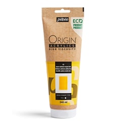 Tube 240 ml peinture acrylique Pébéo Origin Acrylics - Jaune cadmium moyen imitation