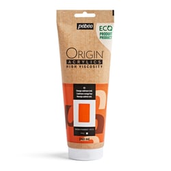 Tube 240 ml peinture acrylique Pébéo Origin Acrylics - Orange cadmium imitation