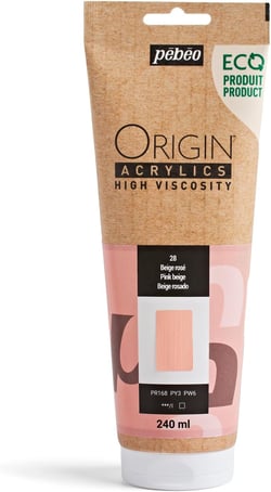 Tube 240 ml peinture acrylique Pébéo Origin Acrylics - Beige rosé