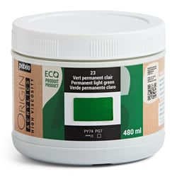Pot 480 ml peinture acrylique Pébéo Origin Acrylics - Vert permanent clair