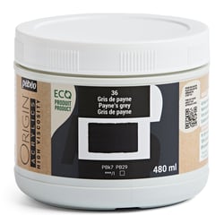 Pot 480 ml peinture acrylique Pébéo Origin Acrylics - Gris de payne