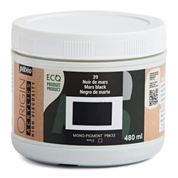 Pot 480 ml peinture acrylique Pébéo Origin Acrylics - Noir de Mars