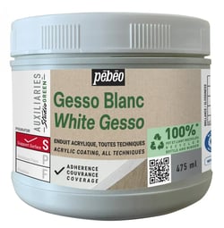 Pot 475 ml de gesso Pébéo - Studio Green - Blanc