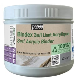 Pot 475 mL de liant acrylique Pébéo - Bindex 3-en-1 Studio Green