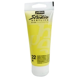 Tube 100 ml de peinture Studio Acrylics High Viscosity Pébéo - Jaune de cadmium citron - Fine - Semi-opaque