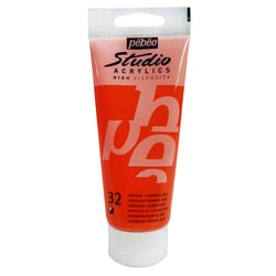 Tube 100 ml de peinture Studio Acrylics High Viscosity Pébéo - Orange de cadmium - Fine - Opaque