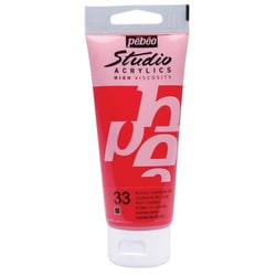 Tube 100 ml de peinture Studio Acrylics High Viscosity Pébéo - Rouge de cadmium - Fine - Opaque